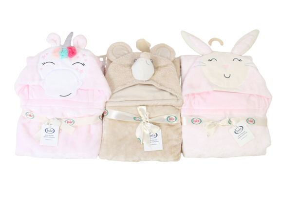 پتو کلاهدار پولیشی نوزادی دخترانه ایسیز isiz