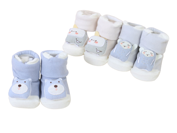 جوراب عروسکی استپ دار نوزادی پسرانه