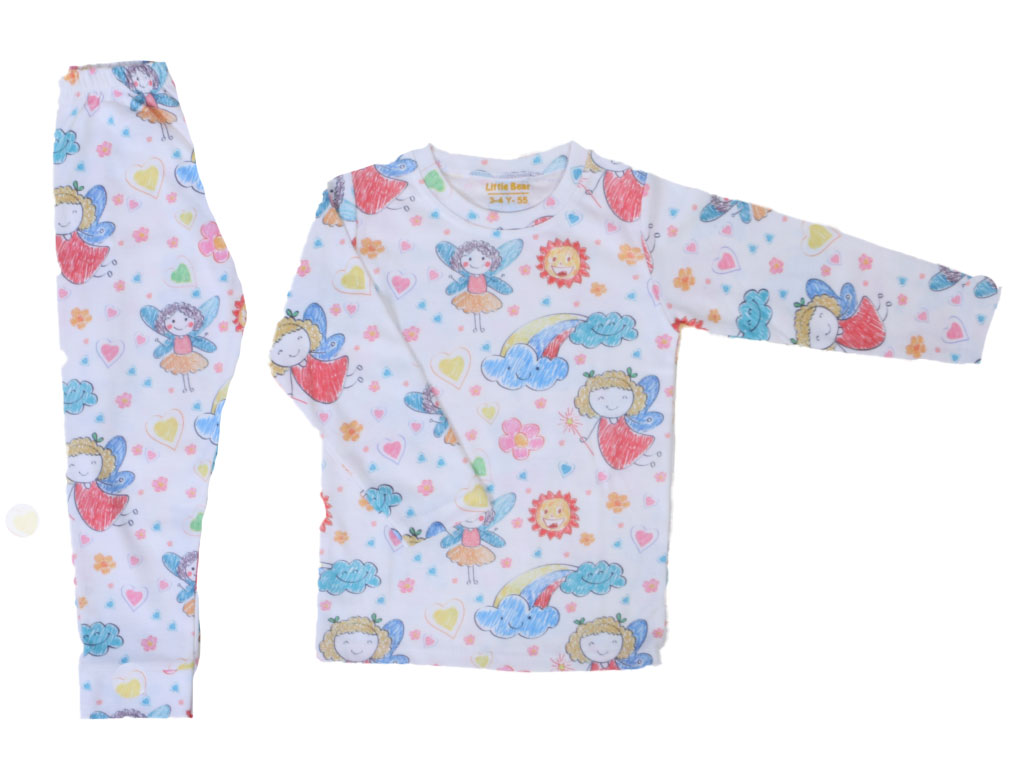 بلوز و شلوار راحتی دخترانه طرح فرشته لیتل بیر little bear