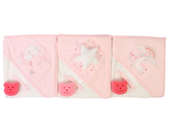 ست حوله نوزادی دخترانه سه تکه اکه بیبی eke baby