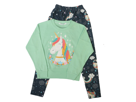 بلوز کراپ و شلوار راحتی دخترانه اسب تک شاخ کیدومکس kido max