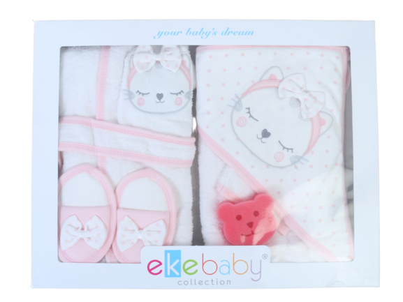 ست حوله نوزادی دخترا نه 5 تکه اکه بیبی eke baby جعبه دار