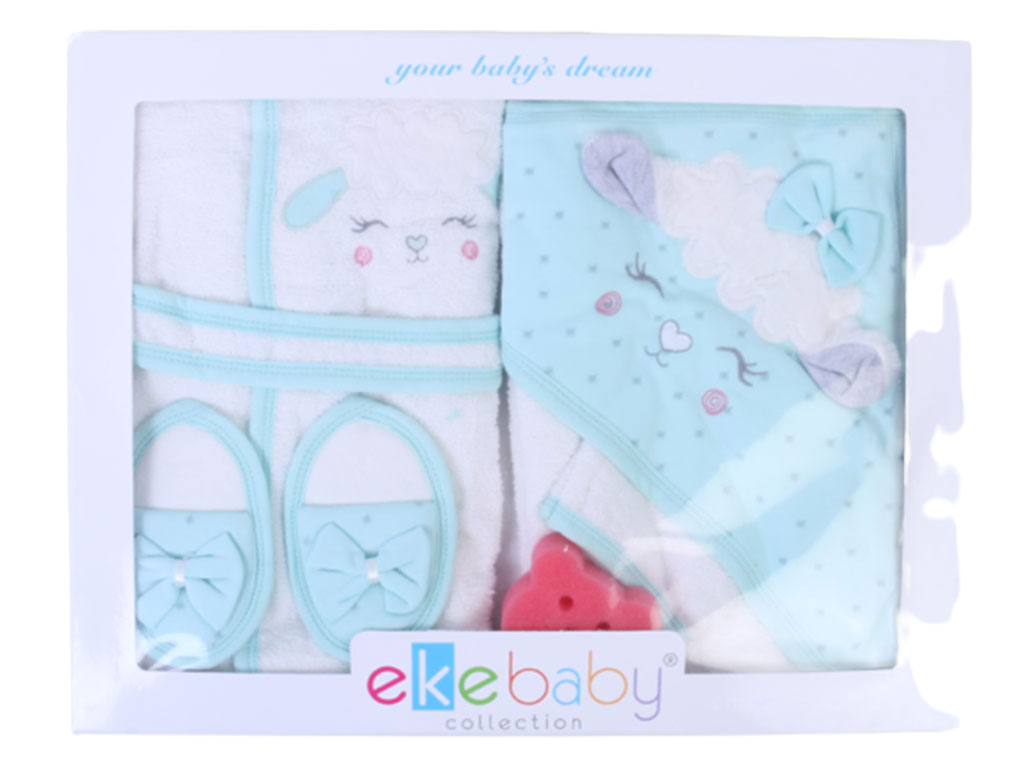 ست حوله نوزادی دخترانه 5 تکه اکه بیبی eke baby جعبه دار