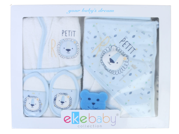ست حوله نوزادی پسرانه 5 تکه اکه بیبی eke baby جعبه دار