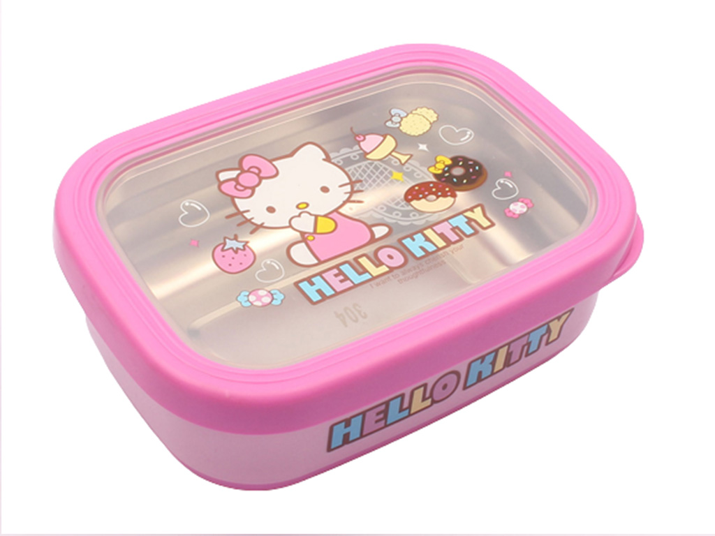 ظرف غذای استیل مستطیل شکل هلوکیتی Hello Kitty  (سایز کوچک)
