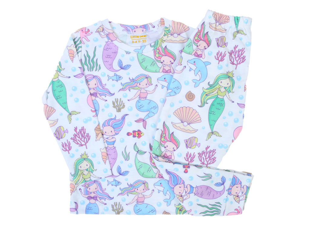 بلوز و شلوار راحتی دخترانه طرح پری دریایی  little bear