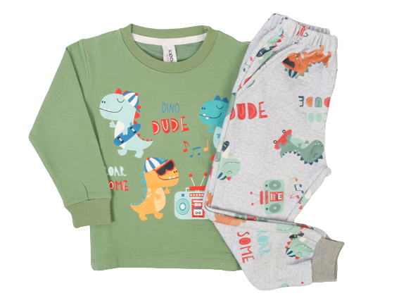 بلوز و شلوار راحتی پسرانه طرح دایناسور کیدومکس kido max