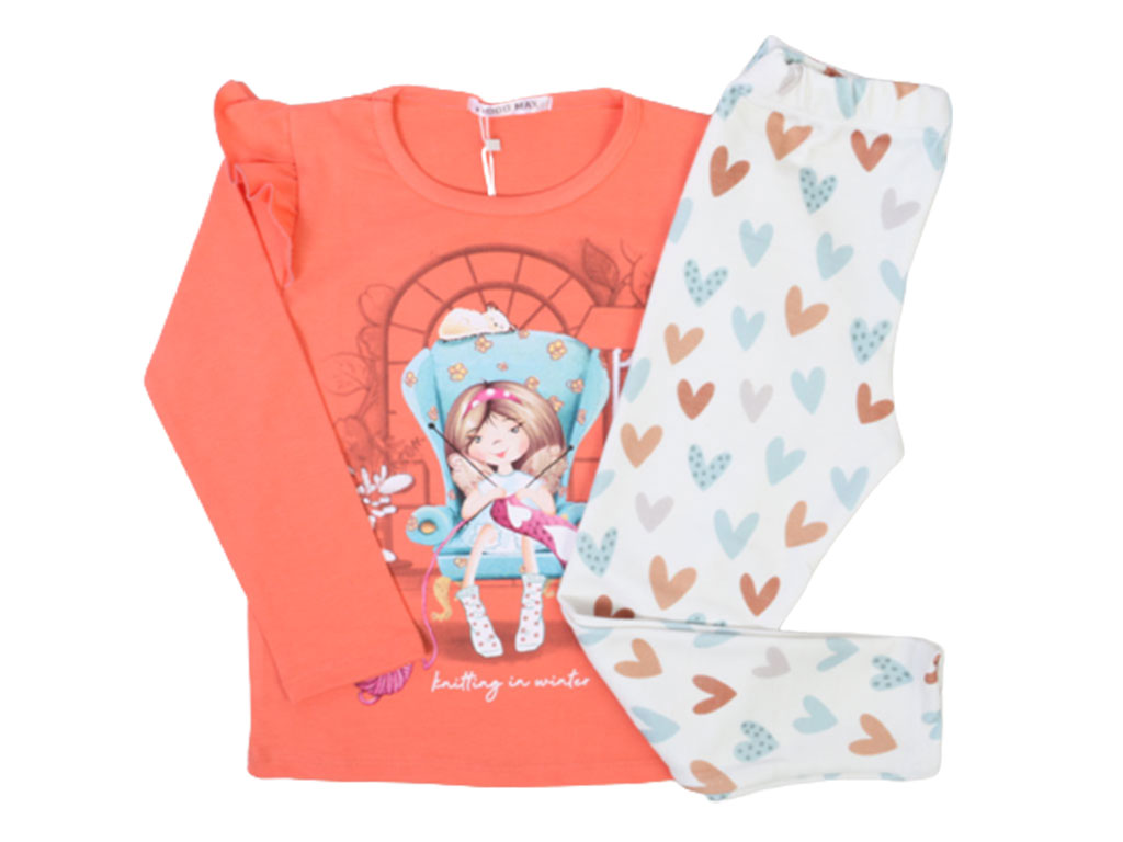 بلوز و ساق راحتی دخترانه  طرح دختر کیدومکس kido max