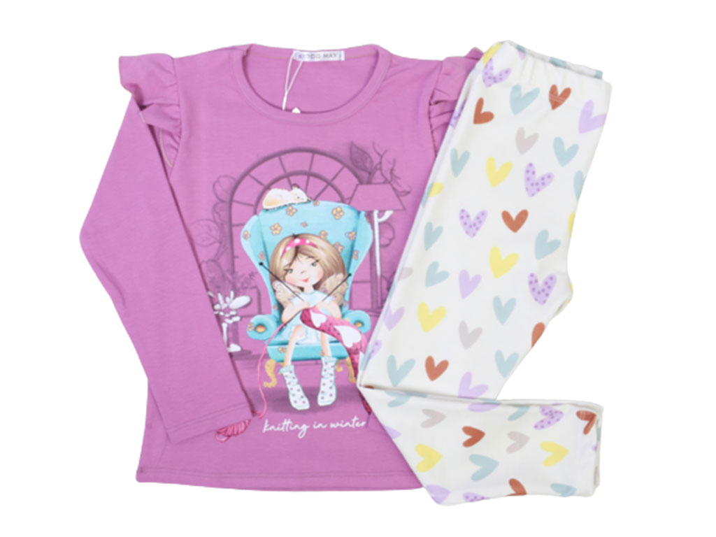 بلوز و ساق راحتی دخترانه  طرح دختر کیدومکس kido max