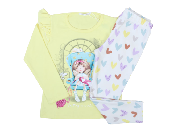 بلوز و ساق راحتی دخترانه  طرح دختر کیدومکس kido max