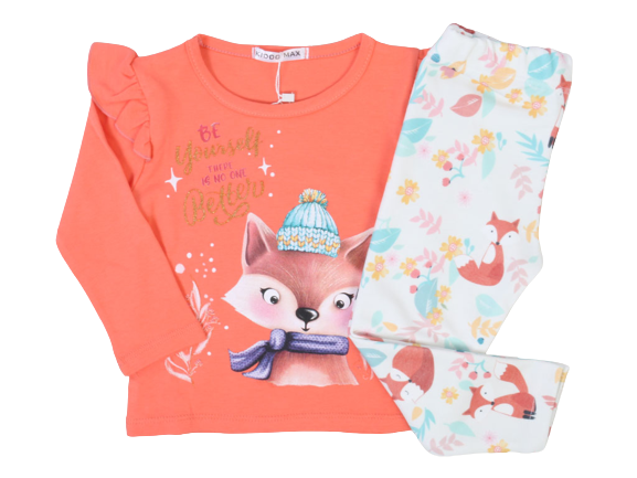 بلوز و ساق راحتی دخترانه طرح روباه کیدومکس kido max