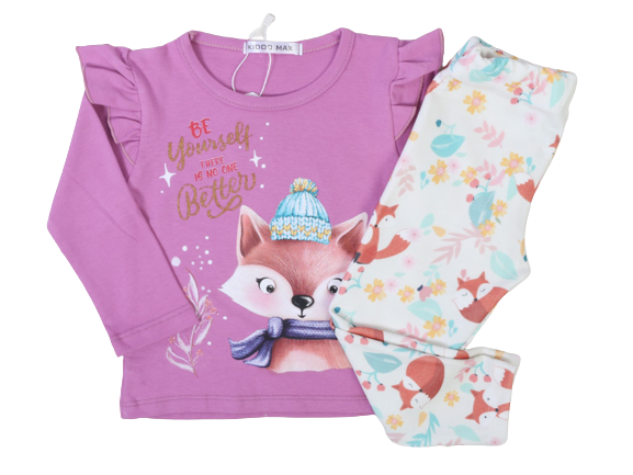 بلوز و ساق راحتی دخترانه  طرح روباه کیدومکس kido max