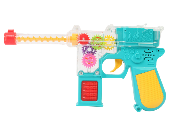 تفنگ موزیکال و چراغدار چرخ دنده ای