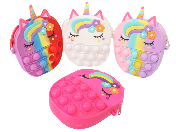 کیف سیلیکونی دخترانه مدل پاپ ایت طرح تک شاخ