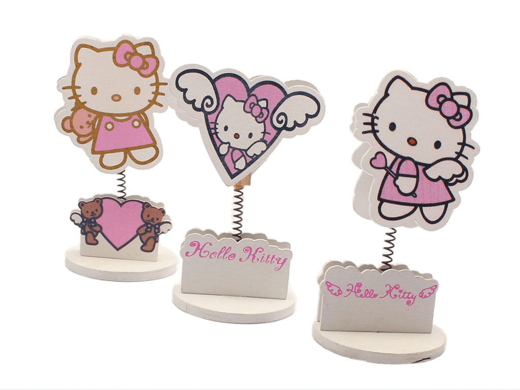 گیره پایه دار چوبی هلوکیتی Hello Kitty