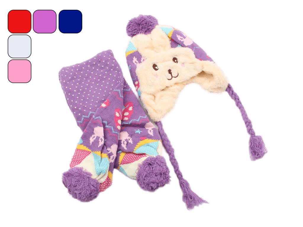 کلاه و شال گردن توکرک خرگوشی (4-2 سال)