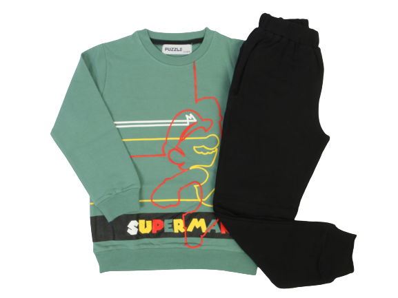 بلوز و شلوار پسرانه طرح سوپرماریو پازل puzzle