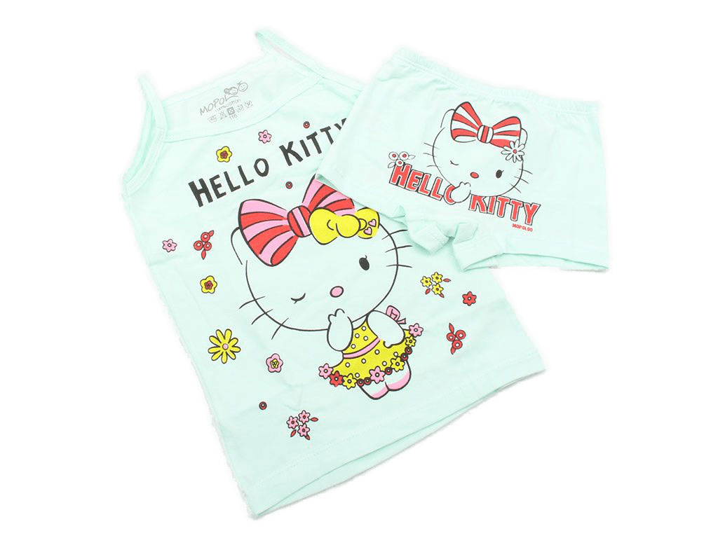 ست زیرپوش و شورت پادار هلوکیتی سبز رنگ