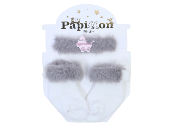 ست جوراب و هدبند طرح پولیشی پاپیلون papillon