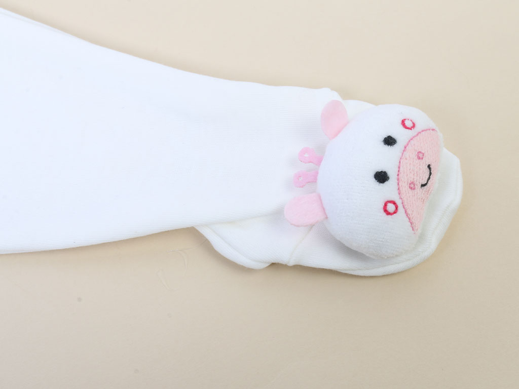 شلوار جوراب دار نوزادی عروسکی جغجغه ای مینی داملا mini damla