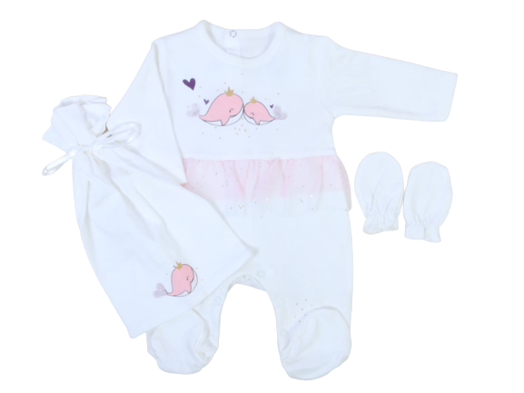 ست سرهمی جورابدار، کلاه و دستکش نوزادی آلینسی بیبی alinci baby