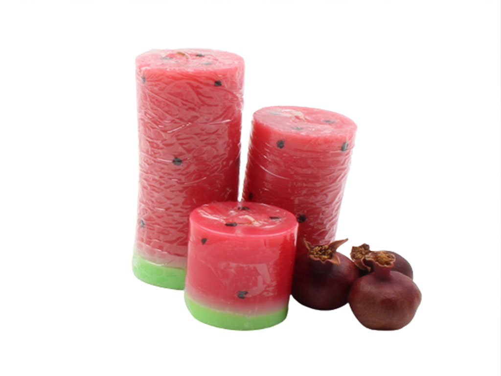 شمع هندوانه ای شب یلدا (3 عددی)