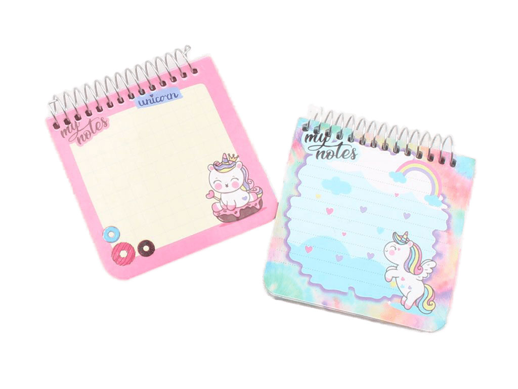 دفترچه یادداشت سیمی اسب تک شاخ (خط دار و شطرنجی)