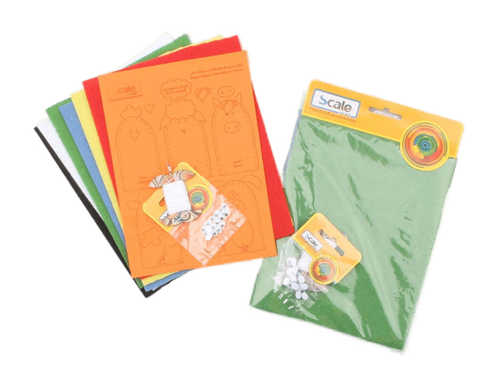 نمد رنگی سایز A5 ( به همراه الگوی عروسک انگشتی)