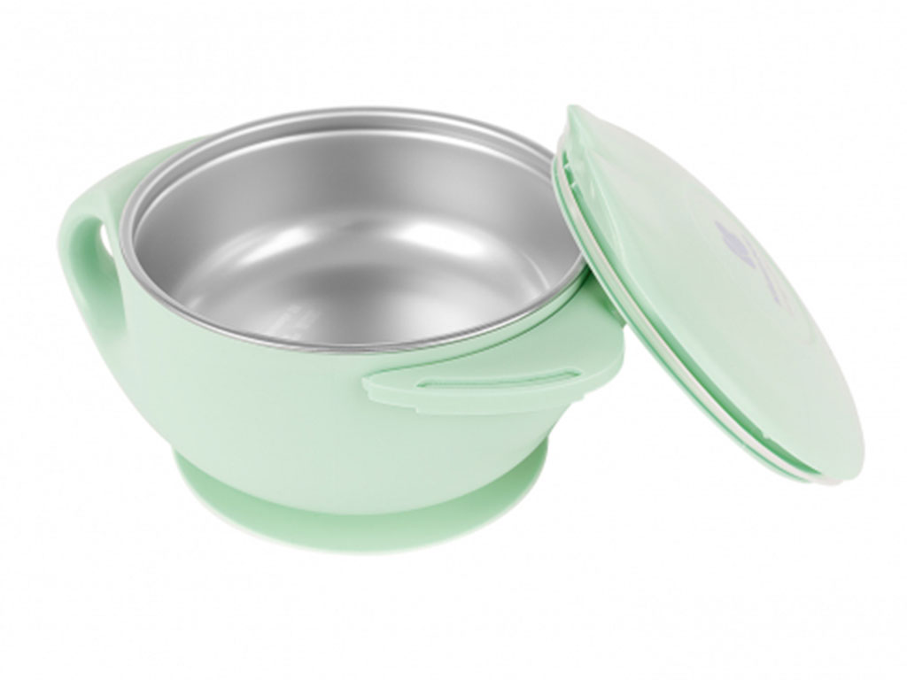 ظرف نگهدارنده غذای نوزاد و کودک داخل استیل و چسبان مدل cat کیکابو kikka boo