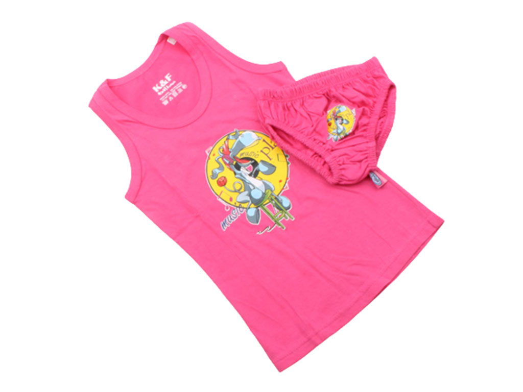 ست زیرپوش و شورت اسلیپ سرخابی رنگ (5-4 سال)