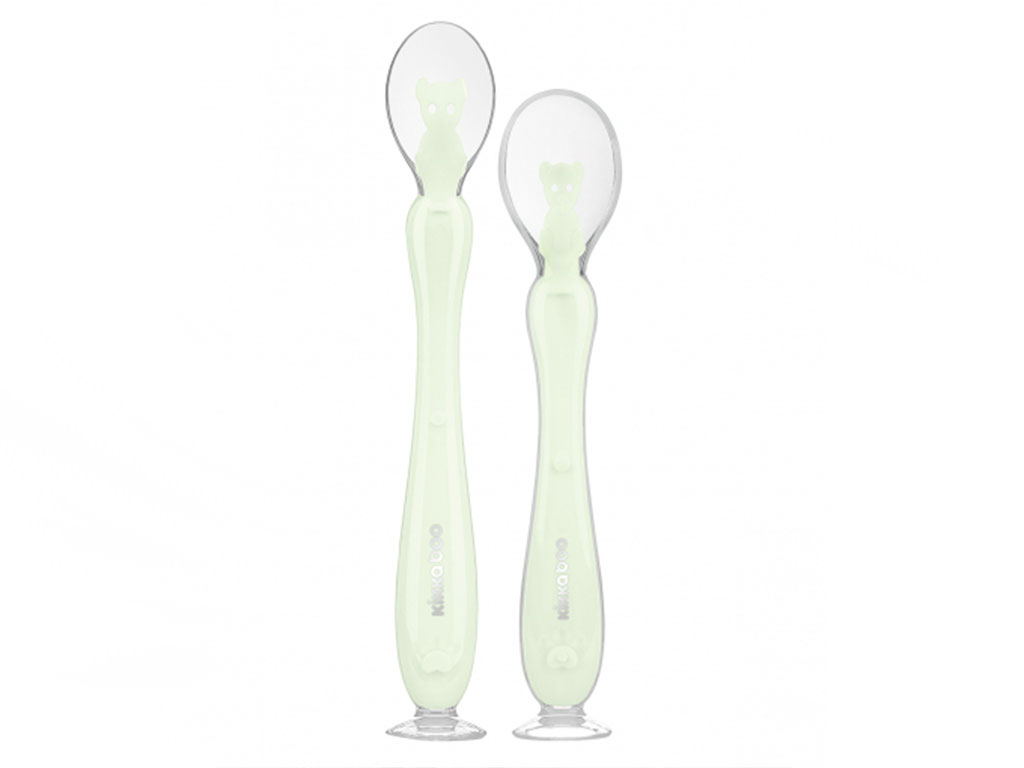 قاشق نوزادی  سیلیکونی دوعددی چسبان  کیکابو kikka boo