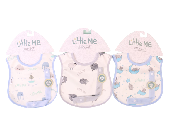 پیشبند نوزادی پسرانه با بند پستانک دکمه ای لیتل می little me