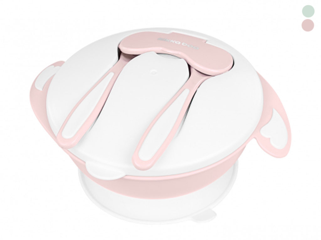 ظرف غذای چسبان و قاشق و چنگال کیکابو kikka boo