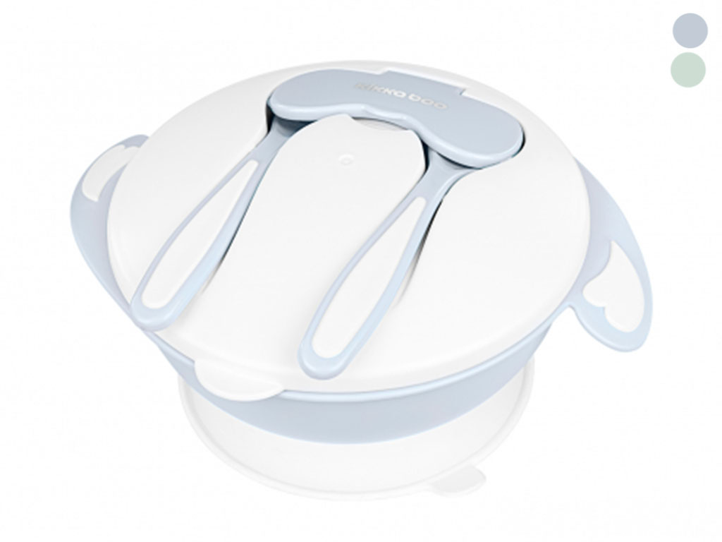 ظرف غذای چسبان و قاشق و چنگال کیکابو kikka boo