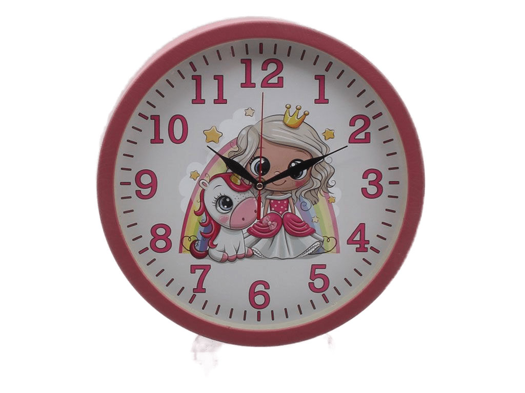 ساعت دیواری آرام گرد اسب تک شاخ (تنوع طرح)