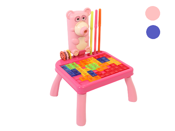 بازی آموزشی تخته نقاشی پایه دار مدل پروژکتوری 4 کاره و بازی تتریس