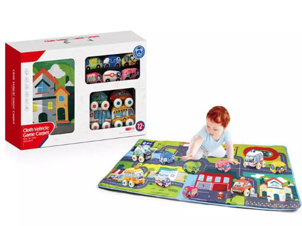 سفره بازی شهر کودک همراه با ماشین های پارچه ای 10 عددی هانگر huanger