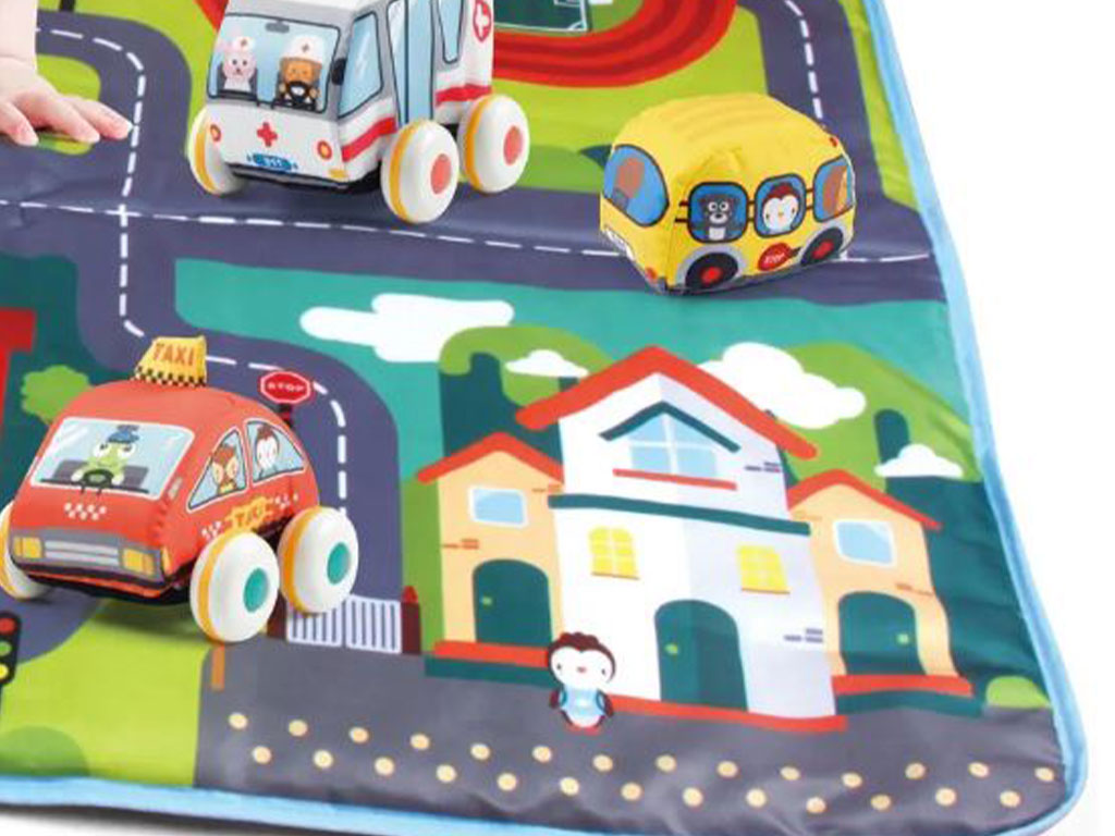 سفره بازی شهر کودک همراه با ماشین های پارچه ای 10 عددی هانگر huanger