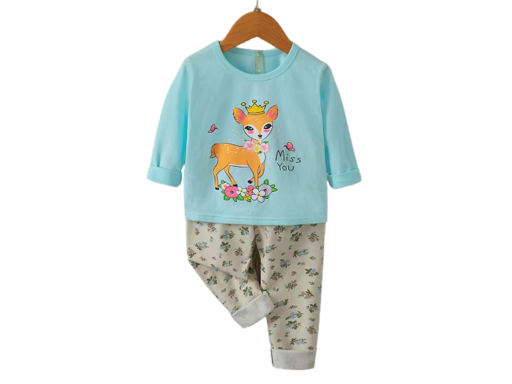 بلوز و شلوار راحتی دخترانه طرح آهو