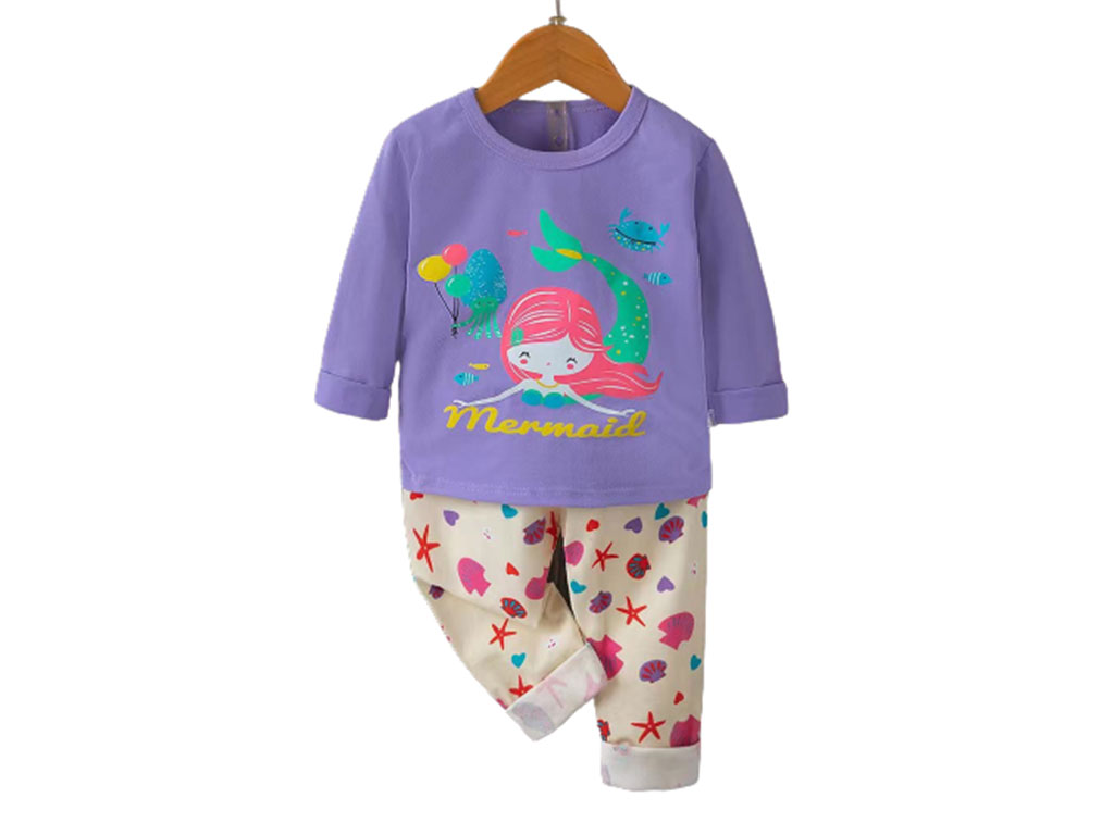 بلوز و شلوار راحتی دخترانه طرح پری دریایی