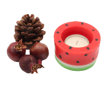 شمع هندوانه ای سه رنگ یلدا