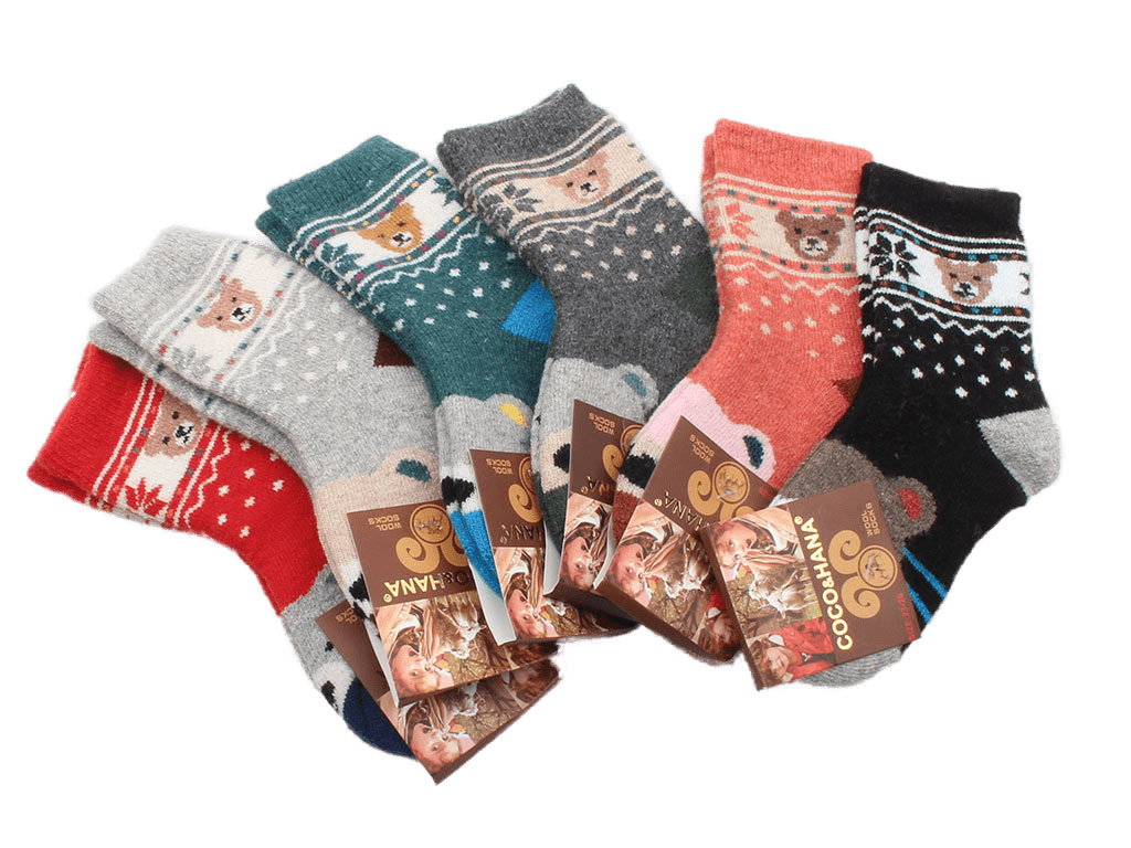 جوراب پشمی ساق دار خرس تدی(9-6 سال)