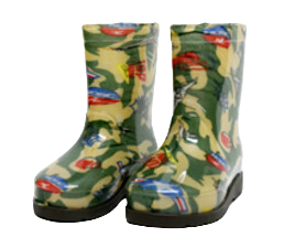 چکمه بچه گانه سبز و کرم نقلی