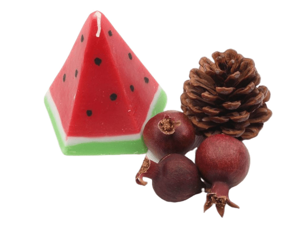 شمع هرمی سه رنگ یلدا