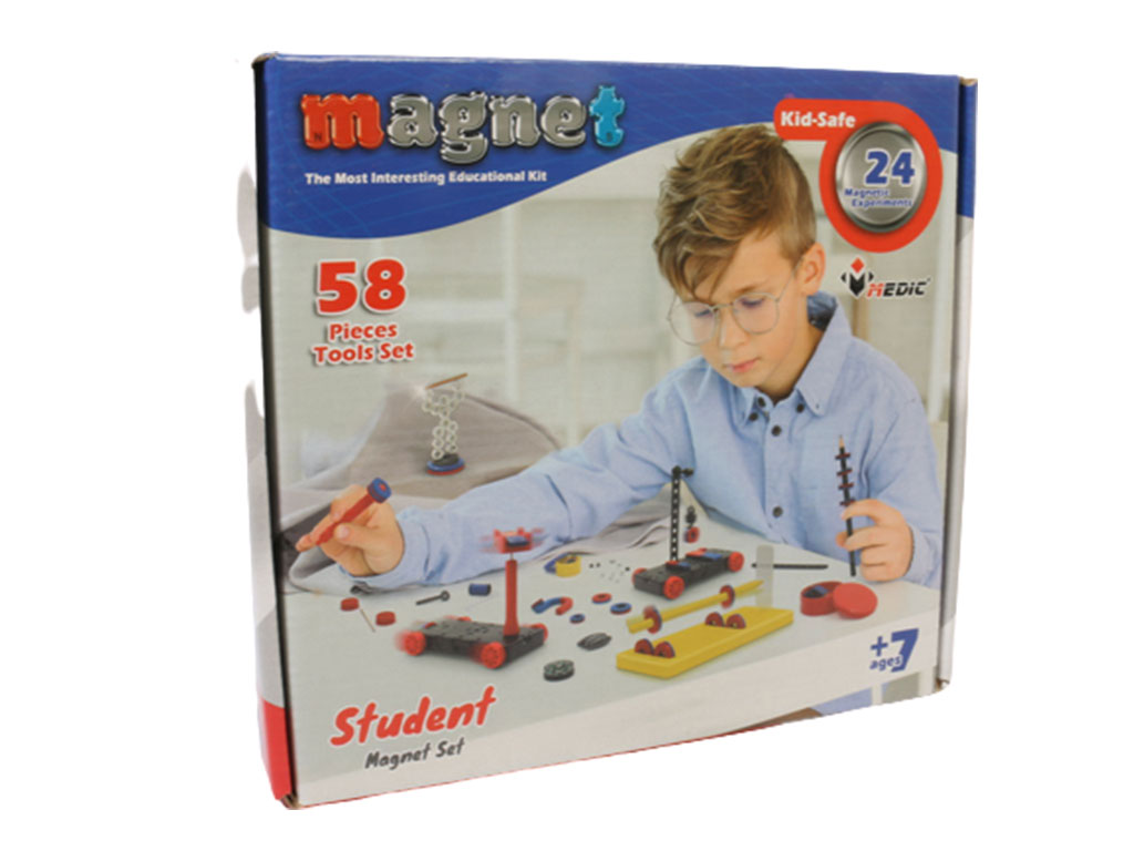 کیت آهنربای دانش آموزی 58 قطعه با 24 آزمایش مدیک medic