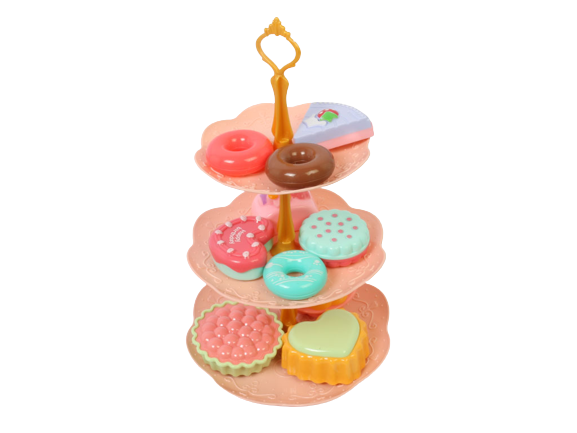 استند سه طبقه شیرینی و دونات 16 تکه اسباب بازی
