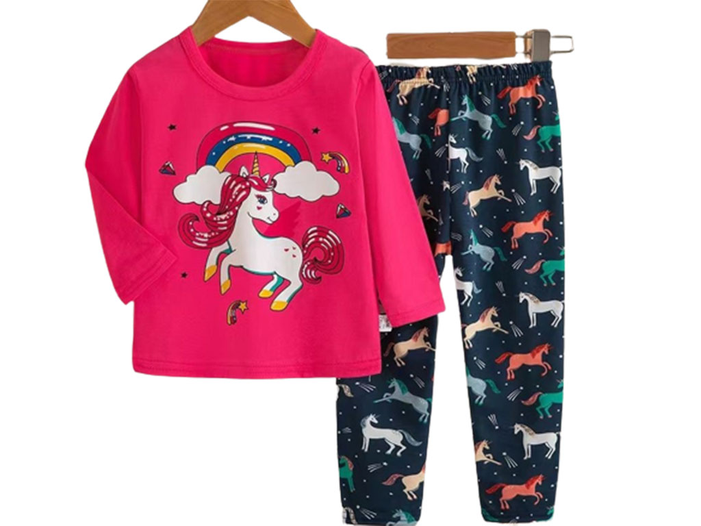 بلوز و شلوار راحتی دخترانه طرح اسب تک شاخ