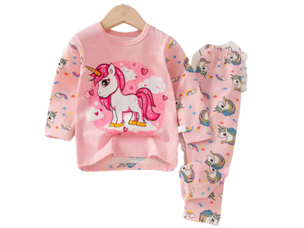 بلوز و شلوار راحتی دخترانه طرح اسب تک شاخ