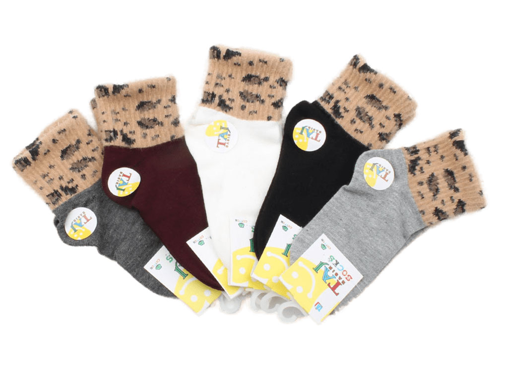 جوراب پشمی ساق دار پلنگی (8-6 سال)