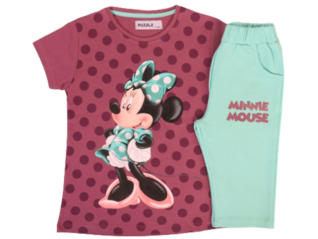 تیشرت و شلوارک با طرح مینی موس puzzle